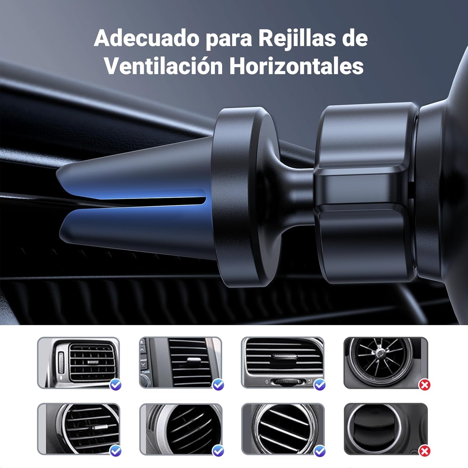 UGREEN Soporte Móvil Coche Rejilla, Suporte Telemovel Carro Gravedad Compatible Con Iphone 16 15 14 13 Pro MAX, Redmi Xiaomi, Galaxy S24 S23 S22 Etc.