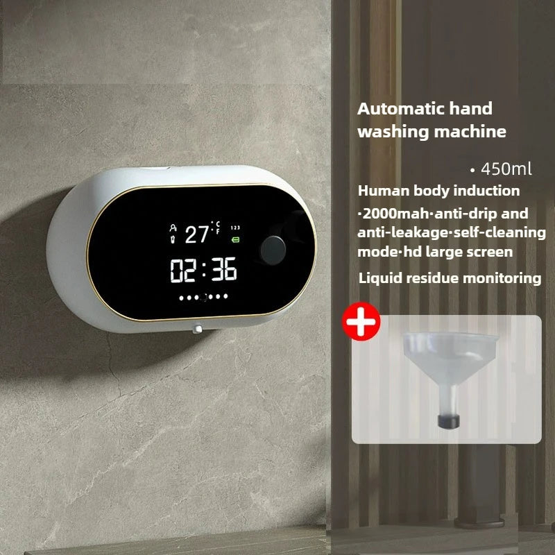 Rechargeable 400Ml Automatic Foaming Soap Dispenser Wall Mounted Touchless Sensor Adjustable Foam LED Screen Bathroom Kitchen