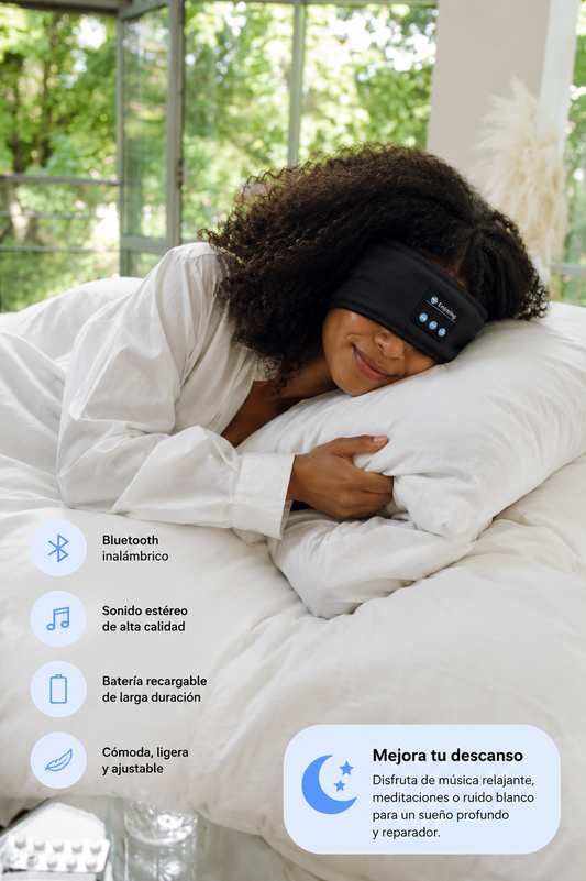 Bluetooth Sleep Headband – Wireless Headphones, Built-In Speakers, Comfortable Fabric, 10-Hour Battery Life