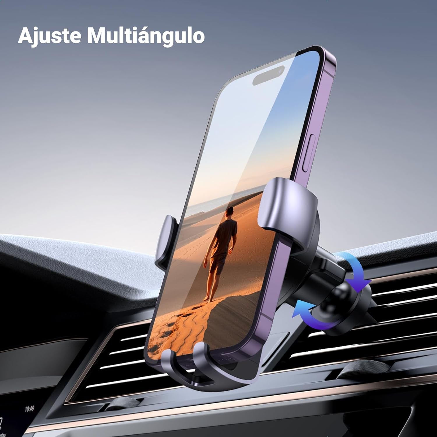 UGREEN Soporte Móvil Coche Rejilla, Suporte Telemovel Carro Gravedad Compatible Con Iphone 16 15 14 13 Pro MAX, Redmi Xiaomi, Galaxy S24 S23 S22 Etc.